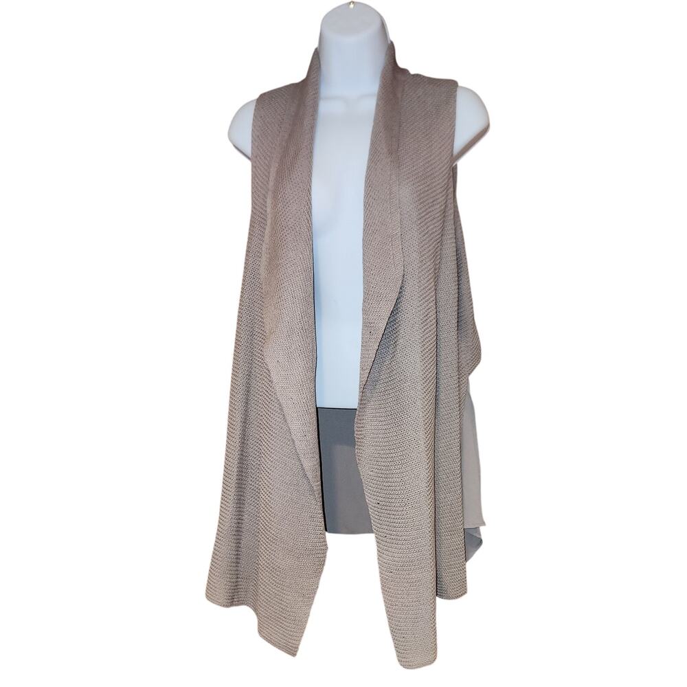 Nwt Terra SJ‎ Apparel Open Front Mocha Sweater Vest Sz Med